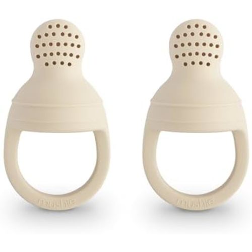 mushie Silicone Baby Fresh Fruit & Food Feeder Pacifier | 6 Months+ (Shifting Sand)