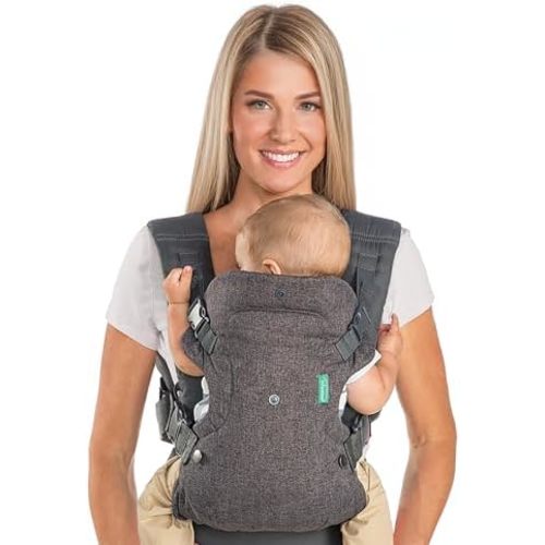 Infantino Flip 4-in-1 Baby Carrier Convertible Ergonomic, Gray