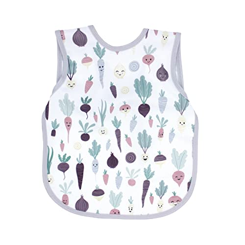 BapronBaby Root Veggies Bapron - No Neck Tie Safer Bib for Baby & Toddler - Soft Waterproof Stain Resistant - Machine Washable - Sz Baby/Toddler 6m-3T