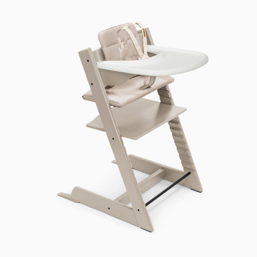 Stokke Tripp Trapp High Chair Complete² - Cashmere Mist/Beige Cushion/White Tray