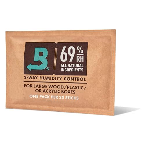 Boveda 69% Two-Way Humidity Control Pack for Storing Up to 25 Items – Size 60 – Single – Plastic & Wood Humidifier Boxes & Zip Lock Bags – Moisture Absorber – Humidifier Pack – Individually Wrapped