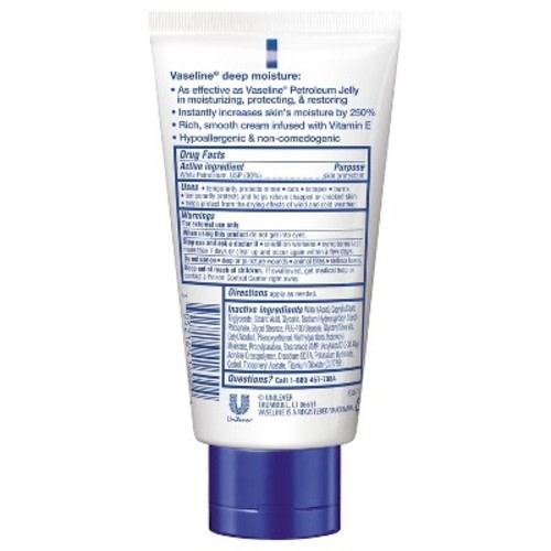 Vaseline Deep Moisture Vitamin E Petroleum Jelly Cream 4.5oz