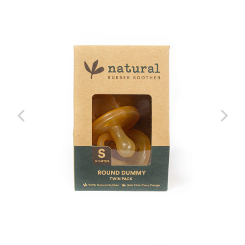 Natural Rubber Soother - ROUND Twin Pack (Small, Medium or Large) - Go For Zero
