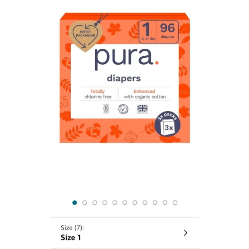Amazon.com: My Pura: Diapers. Size 1, 96 count