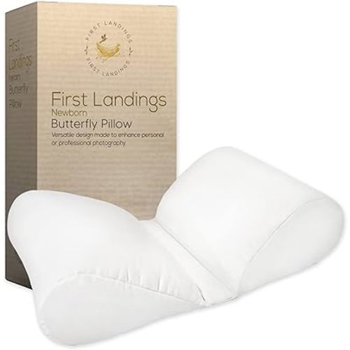 First Landings Newborn Photography Posing Pillows - Baby Announcement Ideas - Gender Neutral Photo Props for Infants - Butterfly Pillow