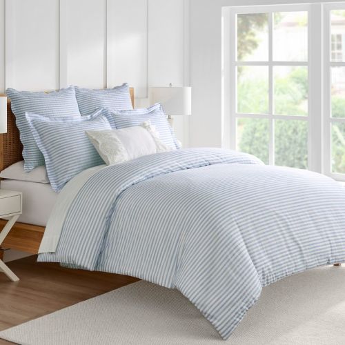 Martha Stripe Blue Twin Comforter Set - Levtex Home