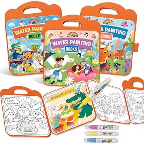 Bresdim Reusable Water Coloring Book,Water Painting Books for Toddlers 1-3