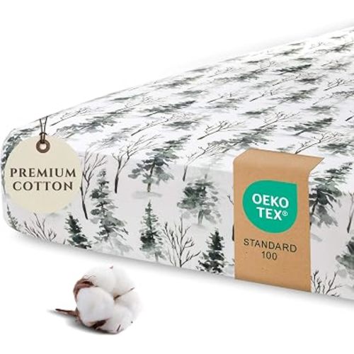 Pobibaby 1 Pack Fitted Crib Sheets (Magical Woods)