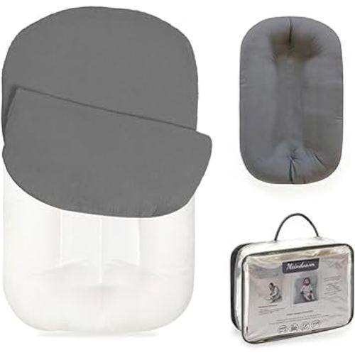 Baby Lounger - Snuggle Cozy Me Infant Lounger for Newborns | Breathable & Soft, Portable Awake-Time Pad, Essential Baby Gift (Lounger Cover Included)