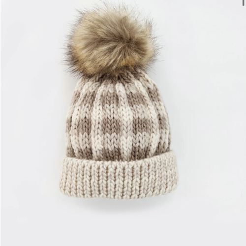 Buffalo Check Pom Pom Beanie