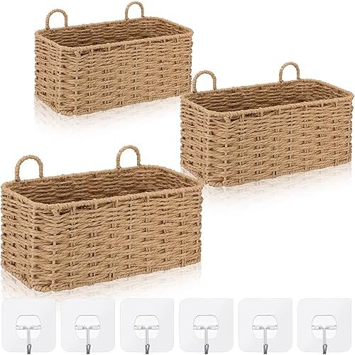 3 Piece Wall Hanging Baskets for Organizing
