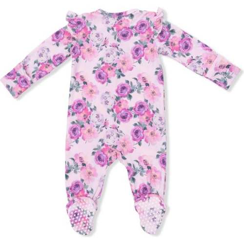 Rose Abundance, 2 Way Ruffle Sleeve Zipper Footie - Angel Dear | Maisonette