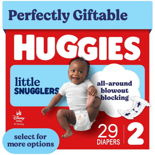 Huggies Little Snugglers, Fragrance Free Baby Diapers Size 2, 29 Count