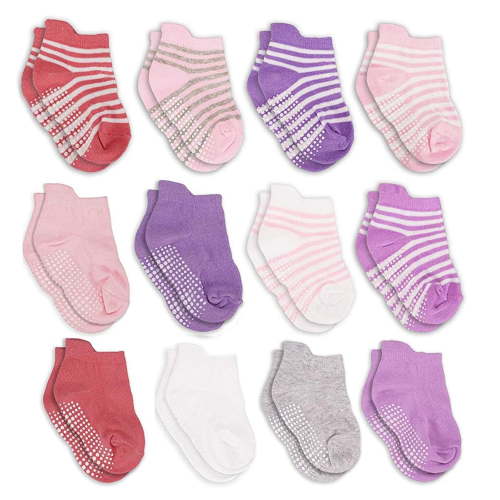 Fraobbg 12 Pairs Baby Non Slip Socks Toddler Low Cut Ankle Socks with Grips