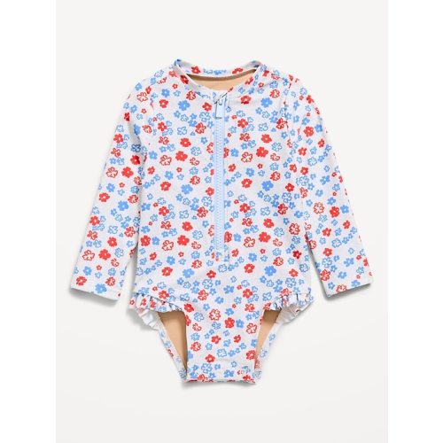 Printed Zip-Front Rashguard One-Piece Swimsuit for Baby