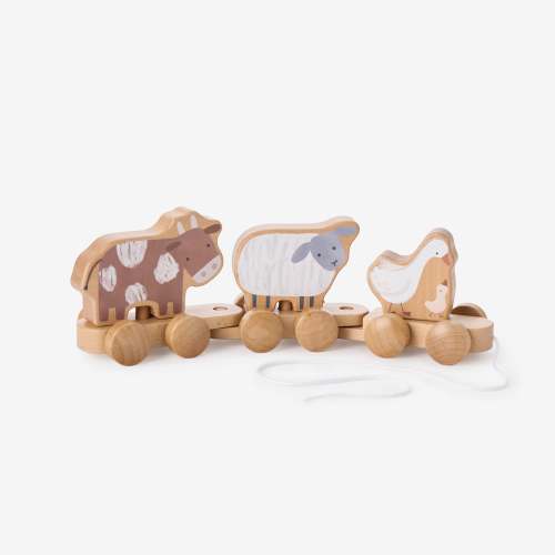 Farm Animal Wooden Pull Toy – Elegant Baby