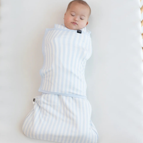 Sleep Bag Swaddler in Small Mist Stripe 1.0