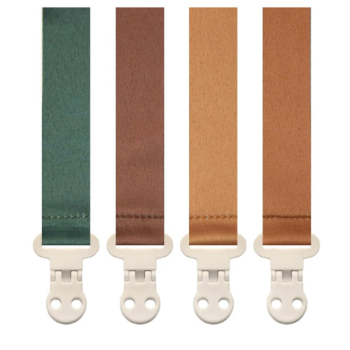 Stadela Baby Pacifier Clip Holder - Girl or Boy Unisex 4 Pack Gift Set – Boho Modern Neutral Solid Colors (Parker)