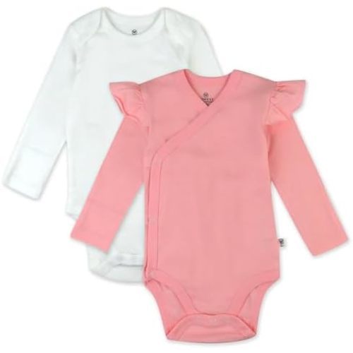 HonestBaby Baby Girls' 2-piece Long Sleeve and Ruffle Bodysuits