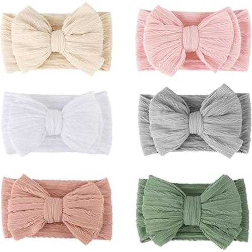 Baby Bows Headbands Nylon Baby Girl Headbands Soft Handmade Hairbands Toddler Hair Accessories for Girls Baby Newborn Infant Kids