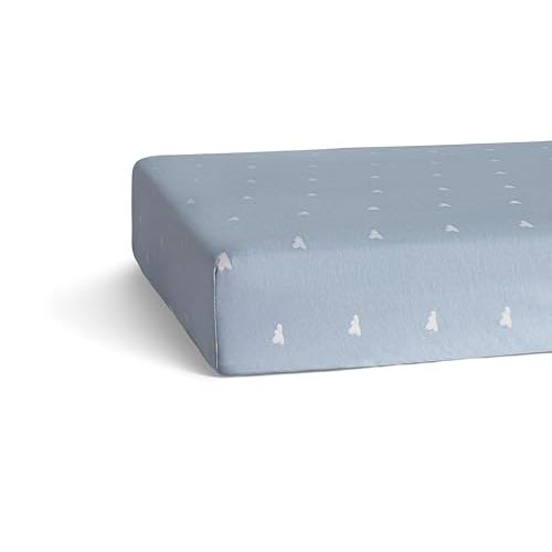 Parker Baby Co. Soft Fitted Baby Crib Sheet for Standard Mattress - Cloud | Snug, machine-washable nursery bedding with durable fabric & fade-resistant style, fits standard crib mattress 28x52x9"