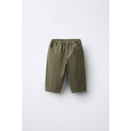 SEAMED TWILL PANTS - Khaki | ZARA United States