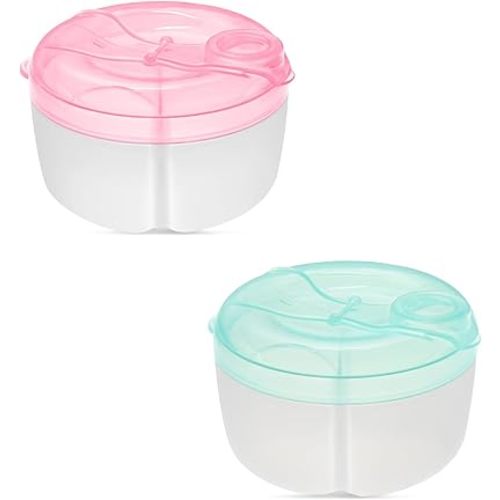 Accmor Baby Formula Dispenser On The Go, Formula Container to Go, Non-Spill Rotating Three-Compartment Formula Dispenser and Snack Storage Container for Infant Toddler Traveling