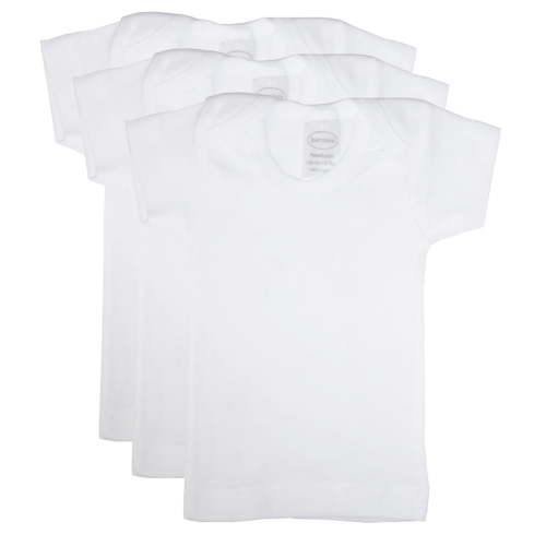 Bambini White Short Sleeve Lap T-Shirts, 3pk (Baby Boys or Baby Girls, Unisex)