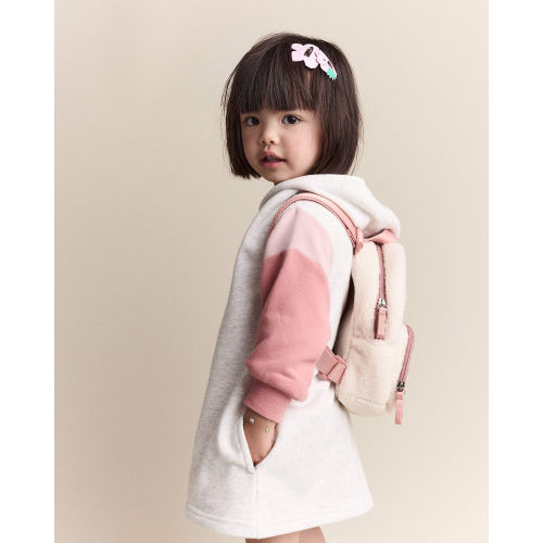 Toddler Girl Colorblock Long-Sleeve Hooded Sweatshirt Dress - Light Heather Grey - Otter Avenue | Carter's