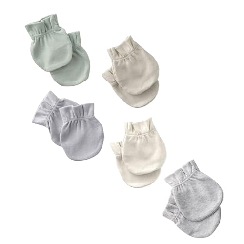 Butterblu Morgan 5-Pack Mitts 100% Organic Cotton No Scratch Mittens for Newborn Baby Boys & Girls, Sorbet, One Size