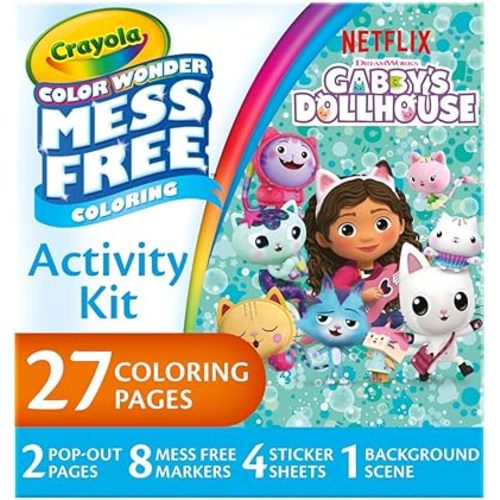 Crayola Color Wonder Gabby's Dollhouse Activity Kit, Mess Free Coloring Set for Toddlers, Easter Basket Essentials, Kids Toys, Gifts for Girls & Boys