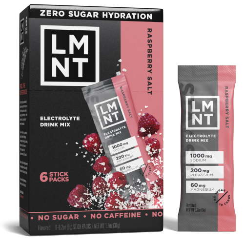 LMNT, Electrolyte Drink Mix, 6ct, Raspberry, Zero Sugar, Gluten Free