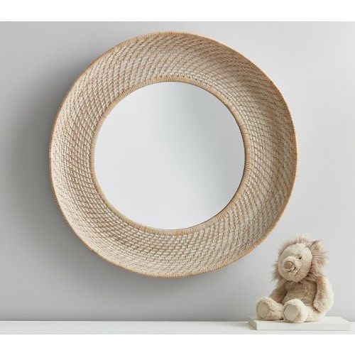 Quinn Natural  Round Mirror (29")