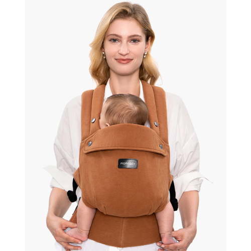 Momcozy Baby Carrier with Natural Cotton Linen Brown Coffee