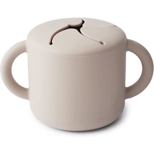 mushie Silicone Snack Cup | Spill Proof Food Container for Toddler and Baby (Ivory)