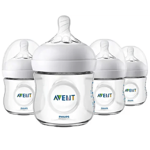 Philips Avent Natural Baby Bottle, Clear, 4 Oz, 4 Pack, SCF010/47