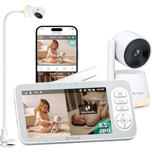 Dr.Care LumiView Plus Smart WiFi Baby Monitor with Clip Mount, 5.5" 1080P
