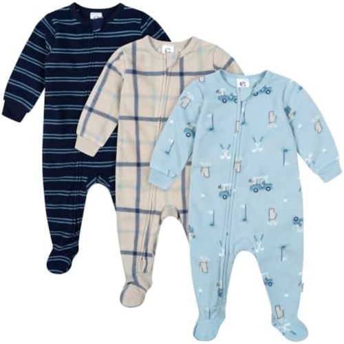 Gerber Baby Boys 3-Pack Fleece Footed Pajamas