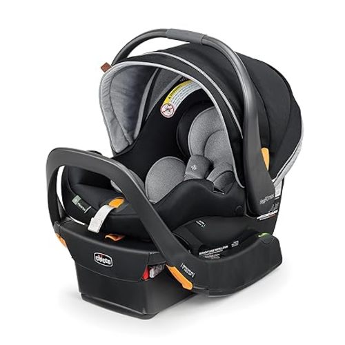 Chicco KeyFit Max ClearTex Infant Car Seat and Base, Rear-Facing Seat for Infants 4-30 lbs., Infant Head and Body Support, Compatible with Chicco Strollers, Baby Travel Gear, Legend/Black