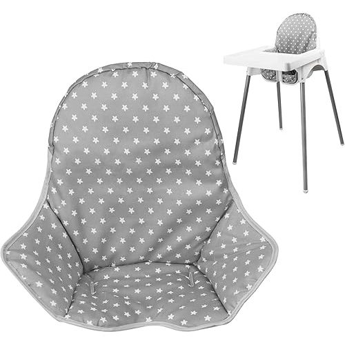 Twoworld High Chair Cushion for IKEA Antilop Highchair, Baby High Chair Seat Cover Liner Mat Pad Cushion for IKEA Antilop High Chair (Fashion Gray)