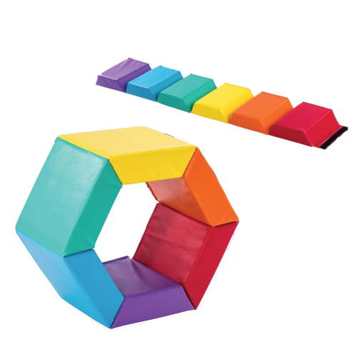 New-Bounce Hexagon Gymnastics Mat - Gym Equipment Mats for Kids - Trainer Tumbling Mat