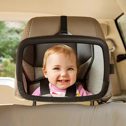 Munchkin Brica 360 Pivot Baby In-Sight Wide-Angle Adjustable Car Mirror, Crash Tested & Shatter Resistant, Black
