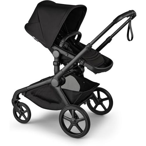 Bugaboo Kangaroo All-Terrain Single-to-Double Tandem Stroller for Infant and Toddler, for Up to Three Kids, XL Wheels, One-Hand Operation, Large Bassinet, XL Underseat Storage, Black/Midnight Black
