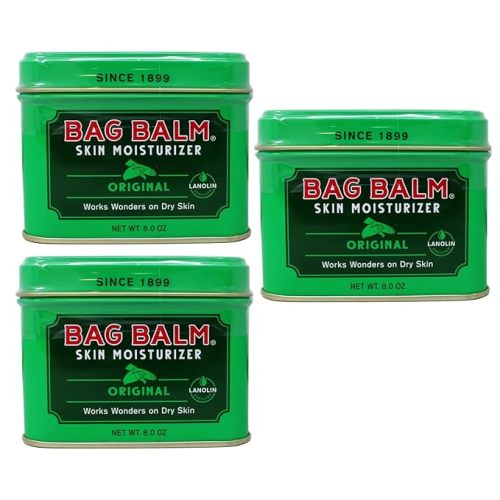 Bag Balm Vermont's Original Hand Moisturizer, Hand Balm for Dry Skin, Cracked Hands, Heels & Dry Hands Treatment, For Dogs and More Ointment, Lotion - 8oz Tin, 3 Pack