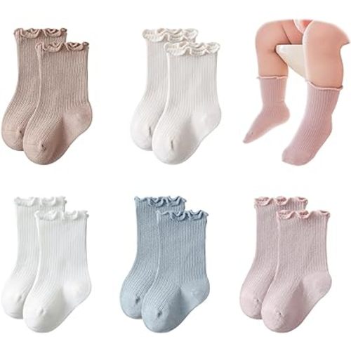 Baby Girls Socks Newborn Soft Cotton Breathable Frilly Ruffle Sock for Infant Toddler