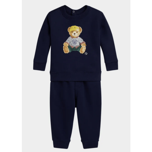 Boy's Magic Fleece Polo Bear Sweatshirt & Pants Set, Size 6M-24M