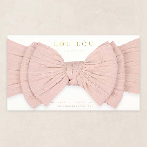 Cable Knit Headband - Powder Pink