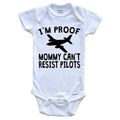 Really Awesome Shirts I'm Proof Mommy Can't Resist Pilots Baby Bodysuit - Funny Baby Bodysuit
