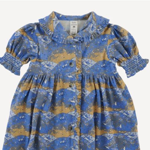 Kate Quinn half sleeve ruffle shawl collar babydoll dress | bunny fields | bamboo