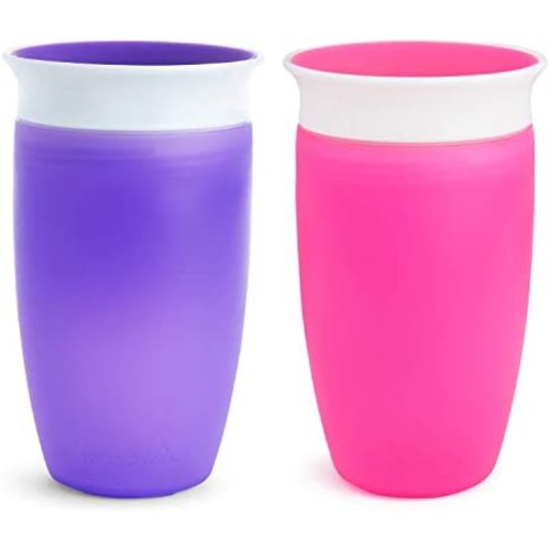 Munchkin Miracle 360 Sippy Cup, Pink/Purple, 10 Oz, 2 Count